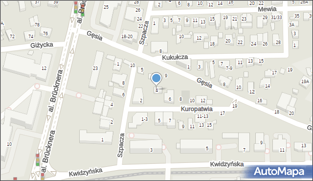 Wrocław, Kuropatwia, 4, mapa Wrocławia