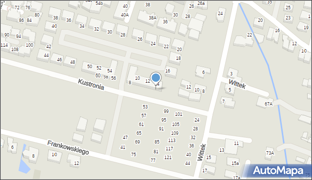 Wrocław, Kustronia Józefa, gen., 2, mapa Wrocławia