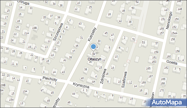 Wrocław, Kutrzeby Tadeusza, gen., 34, mapa Wrocławia