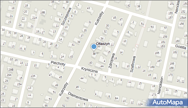 Wrocław, Kutrzeby Tadeusza, gen., 38, mapa Wrocławia