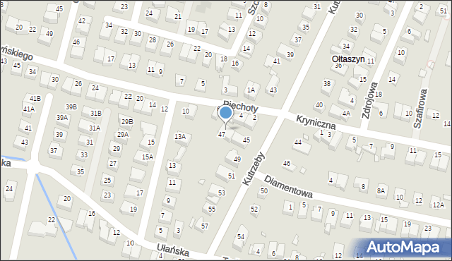 Wrocław, Kutrzeby Tadeusza, gen., 47a, mapa Wrocławia
