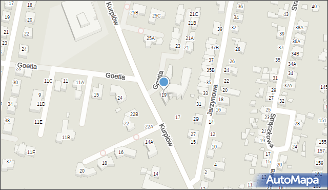 Wrocław, Kurpiów, 19, mapa Wrocławia