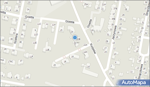 Wrocław, Kurpiów, 22, mapa Wrocławia