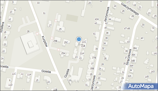 Wrocław, Kurpiów, 23B, mapa Wrocławia