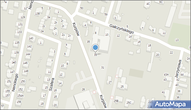 Wrocław, Kurpiów, 33, mapa Wrocławia