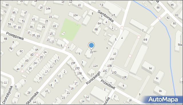 Wrocław, Kunickiego Stanisława, 11, mapa Wrocławia