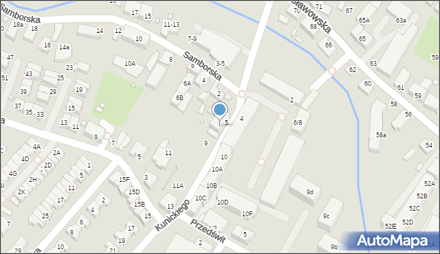 Wrocław, Kunickiego Stanisława, 7, mapa Wrocławia