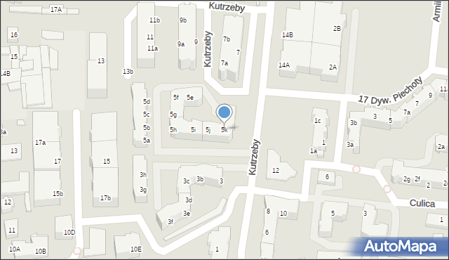 Września, Kutrzeby Tadeusza, gen., 5k, mapa Wrześni
