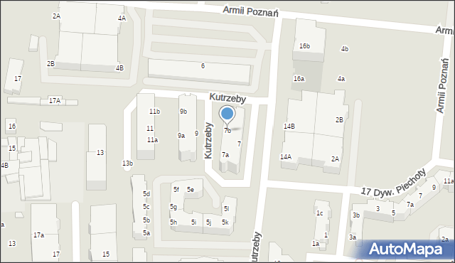 Września, Kutrzeby Tadeusza, gen., 7b, mapa Wrześni