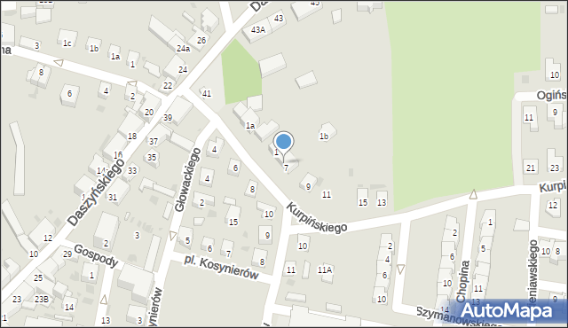 Wschowa, Kurpińskiego, 5, mapa Wschowa