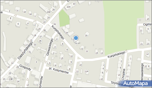 Wschowa, Kurpińskiego, 7, mapa Wschowa