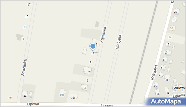 Wudzyn, Kujawska, 11, mapa Wudzyn