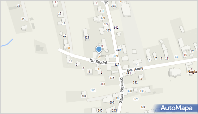 Ząb, Ku Studni, 2, mapa Ząb