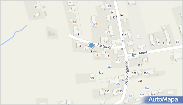 Ząb, Ku Studni, 7, mapa Ząb