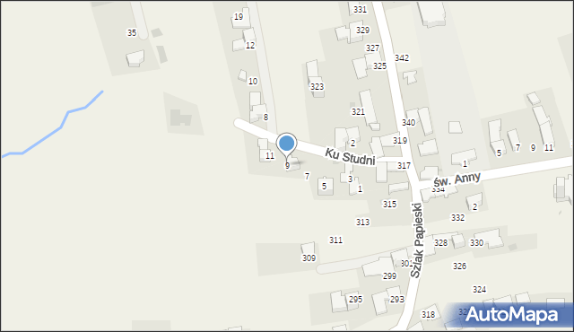 Ząb, Ku Studni, 9, mapa Ząb