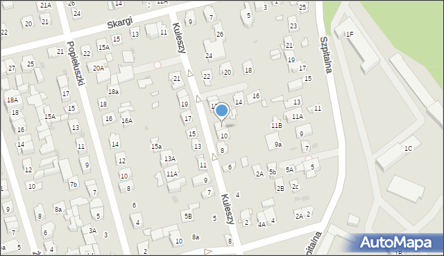 Ząbki, Kuleszy Wacława, ks., 10A, mapa Ząbki