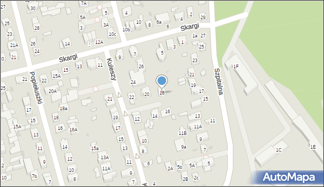 Ząbki, Kuleszy Wacława, ks., 18, mapa Ząbki