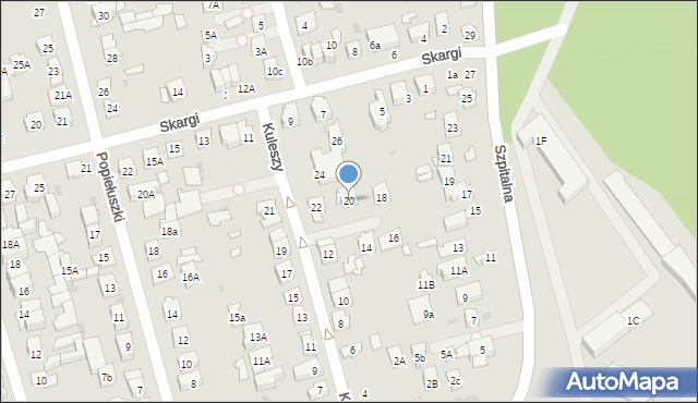 Ząbki, Kuleszy Wacława, ks., 20, mapa Ząbki