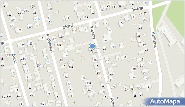 Ząbki, Kuleszy Wacława, ks., 23, mapa Ząbki