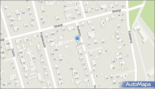 Ząbki, Kuleszy Wacława, ks., 25, mapa Ząbki