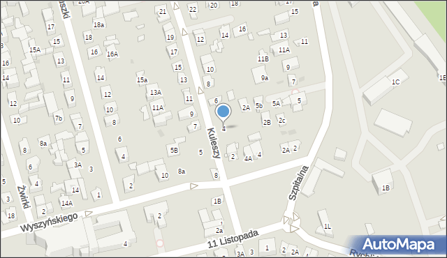 Ząbki, Kuleszy Wacława, ks., 4, mapa Ząbki