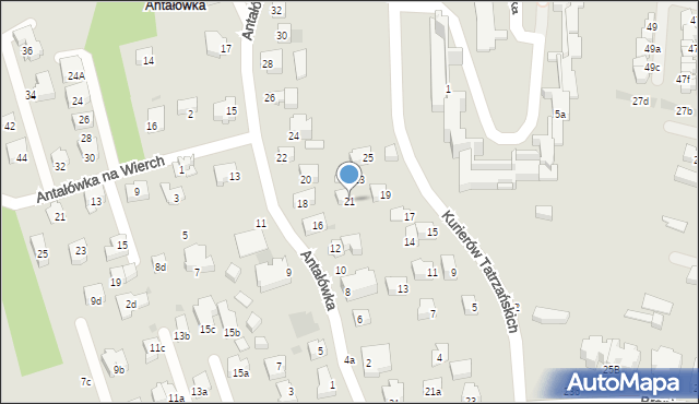 Zakopane, Kurierów Tatrzańskich, 21, mapa Zakopanego