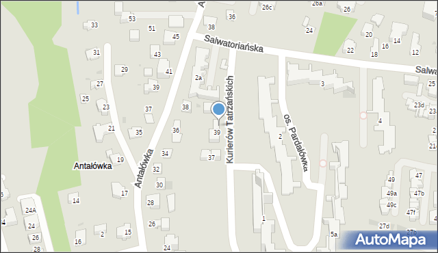 Zakopane, Kurierów Tatrzańskich, 39a, mapa Zakopanego