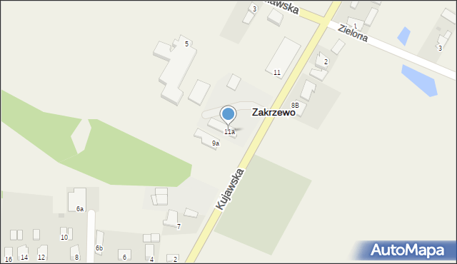 Zakrzewo, Kujawska, 11a, mapa Zakrzewo