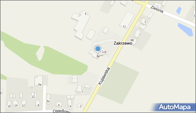Zakrzewo, Kujawska, 9a, mapa Zakrzewo