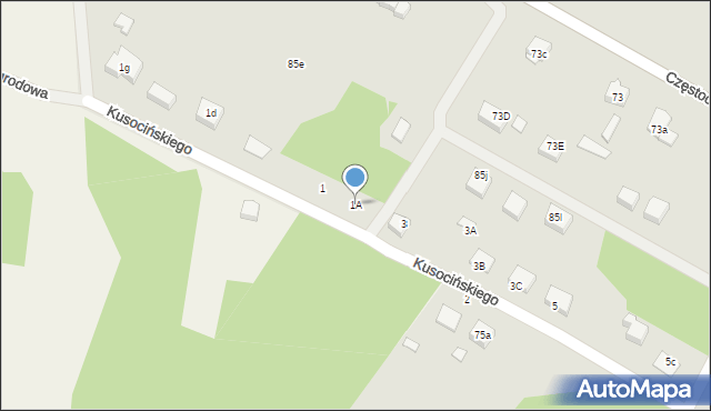 Żarki, Kusocińskiego Janusza, 1A, mapa Żarki