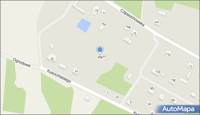 Żarki, Kusocińskiego Janusza, 85e, mapa Żarki