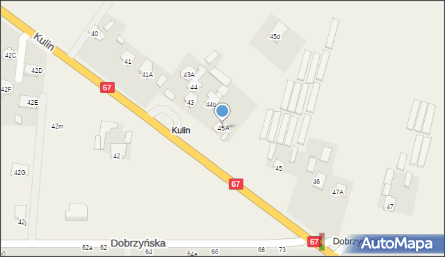 Zarzeczewo, Kulin, 45A, mapa Zarzeczewo