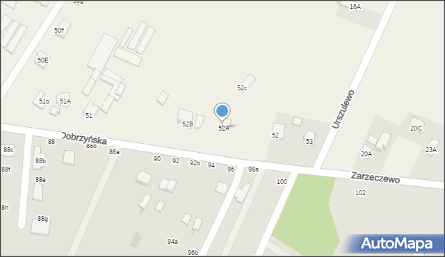 Zarzeczewo, Kulin, 52A, mapa Zarzeczewo