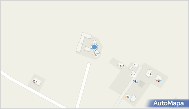 Zarzeczewo, Kulin, 62b, mapa Zarzeczewo