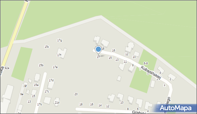 Zgierz, Kubasińskiej Miry, 17, mapa Zgierz