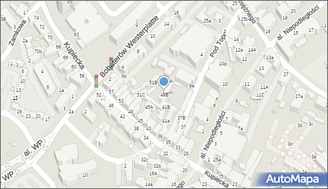 Zielona Góra, Kupiecka, 49B, mapa Zielona Góra