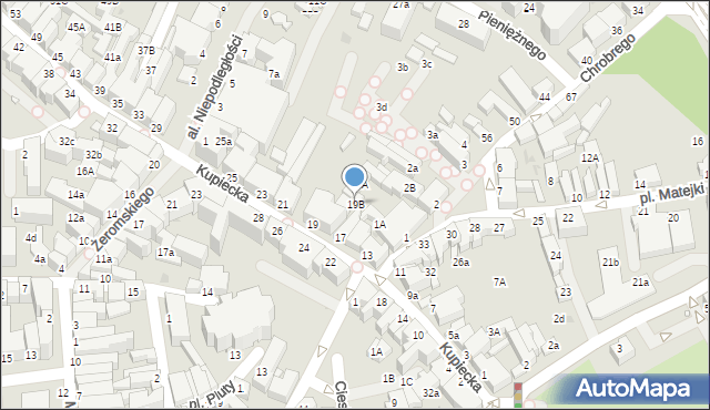 Zielona Góra, Kupiecka, 19B, mapa Zielona Góra