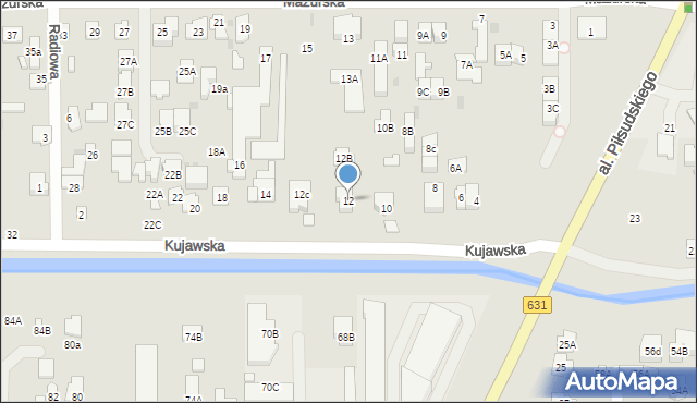 Zielonka, Kujawska, 12, mapa Zielonka