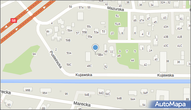 Zielonka, Kujawska, 48B, mapa Zielonka