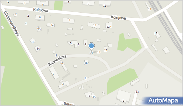 Zwierzyniec, Kuncewicza-Podkowy Tadeusza, mjr., 11, mapa Zwierzyniec