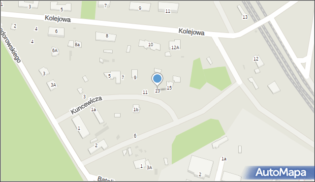 Zwierzyniec, Kuncewicza-Podkowy Tadeusza, mjr., 13, mapa Zwierzyniec