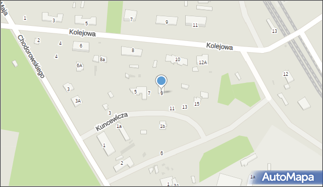 Zwierzyniec, Kuncewicza Tadeusza, mjr., 9, mapa Zwierzyniec