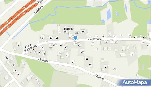 Babsk, Kwiatowa, 16, mapa Babsk