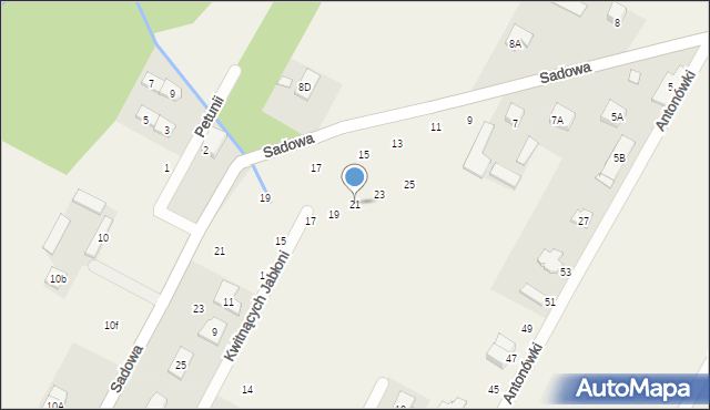 Baszkówka, Kwitnących Jabłoni, 21, mapa Baszkówka