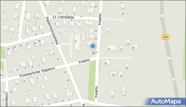 Bełchatów, Kwarto Teodora, ks., 26, mapa Bełchatów