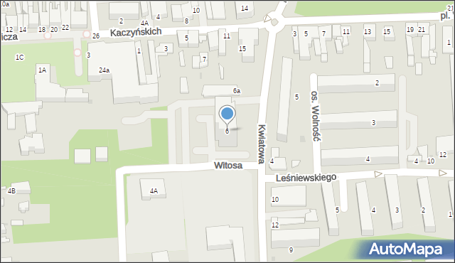 Bełchatów, Kwiatowa, 6, mapa Bełchatów