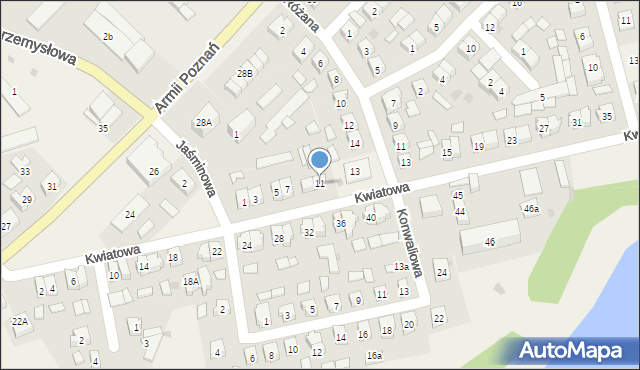 Bielsko, Kwiatowa, 11, mapa Bielsko