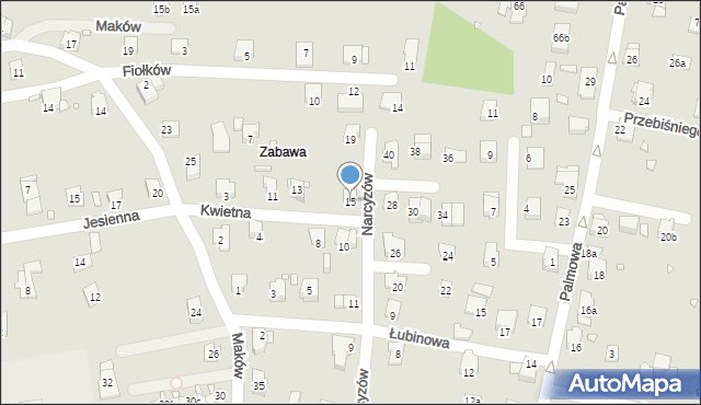 Bielsko-Biała, Kwietna, 15, mapa Bielsko-Białej