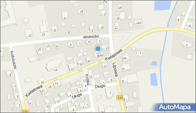 Biskupiec, Kwiatowa, 6, mapa Biskupiec