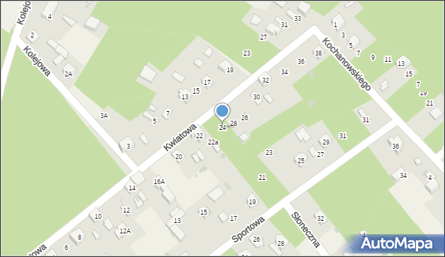 Blok Dobryszyce, Kwiatowa, 24, mapa Blok Dobryszyce